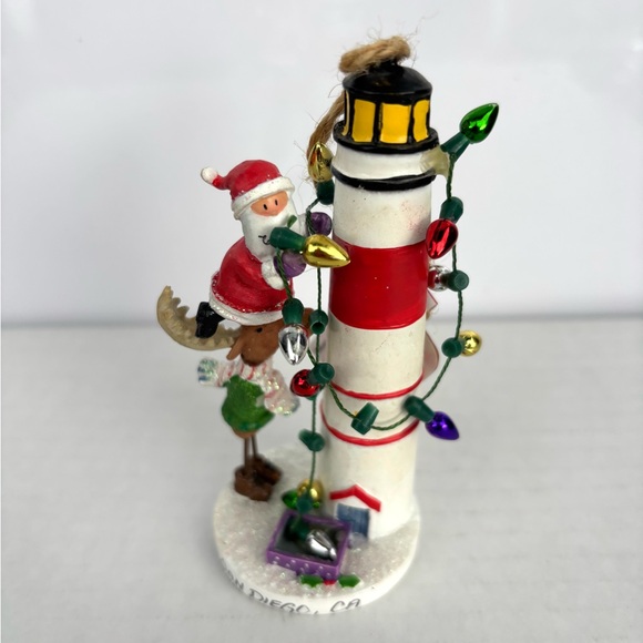 Cape Shore Other - Santa & Moose Decorating a Lighthouse Christmas Ornament Julia Oliver Cape Shore